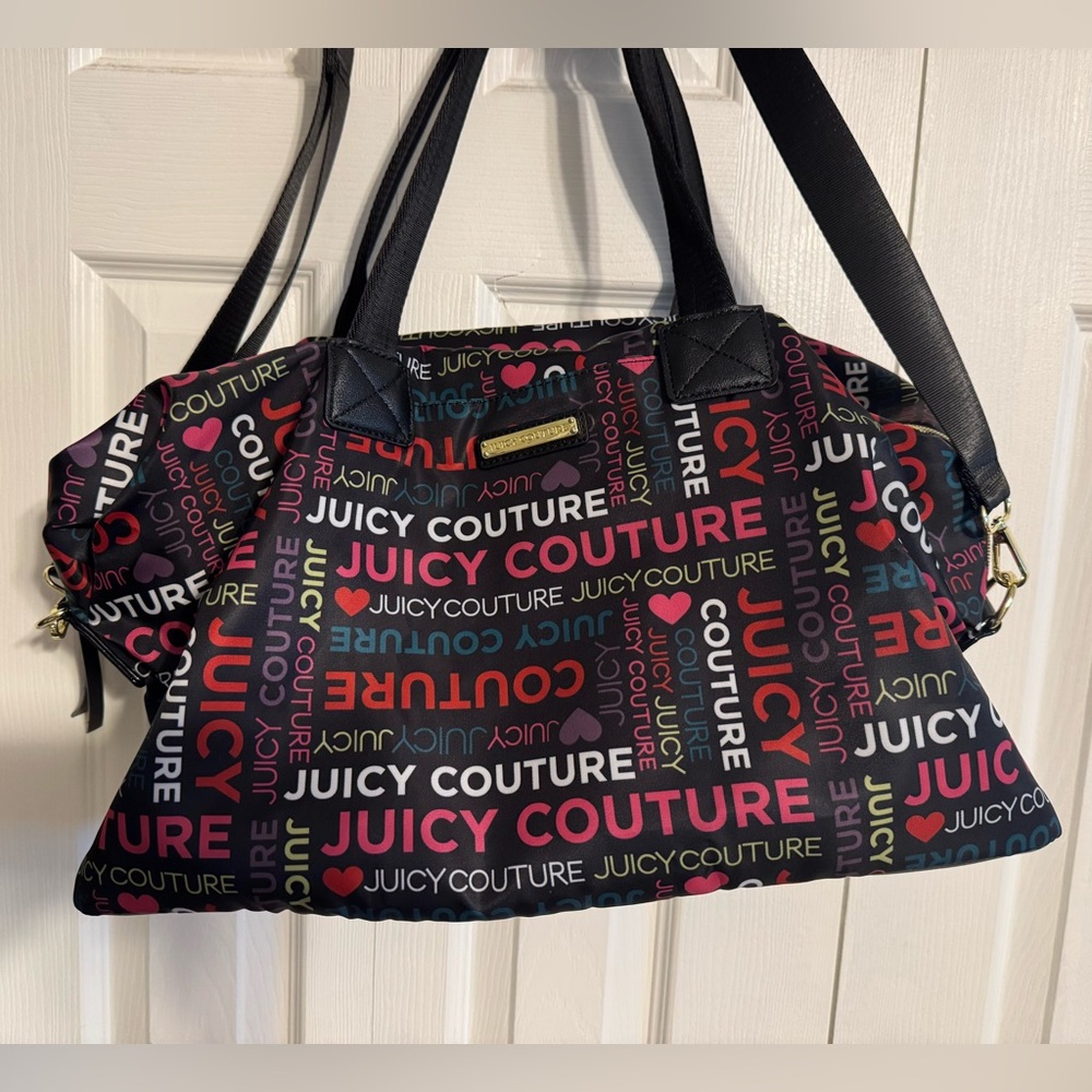 Juicy Couture Black Multi Logo Weekender Bag
